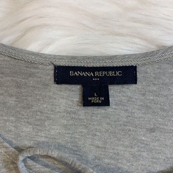 Banana Republic gray cotton blend beaded top size L - Picture 8 of 12